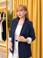 Çizgili Astarlı Blazer Ceket Lacivert - Görsel 4