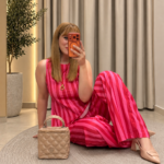 Çizgili Pembe Takım
