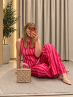 Çizgili Pembe Takım