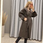Uzun model Trençkot kahve