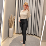 Likralı Siyah Mumlu Jean