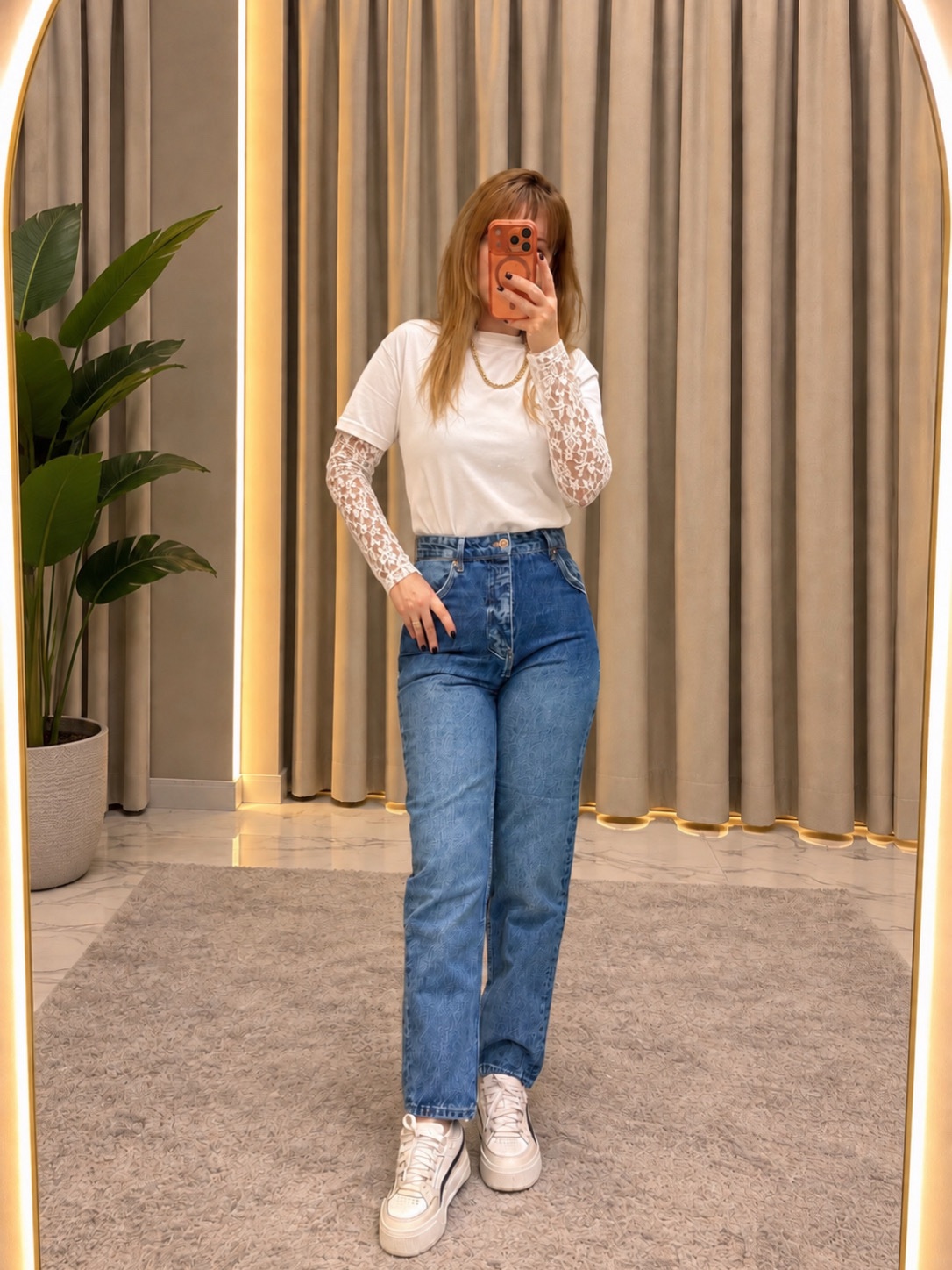 copy_8300c129-887d-4023-aaeb-45cae99559bd Mom fit jean koyu mavi - Görsel 1