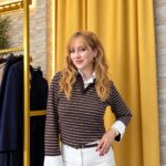 Poplin Detaylı Çizgili Bluz Acı kahve