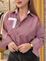 Çizgili Pembe Gömlek - Görsel 4