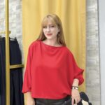 Kayık Yaka Pamuklu Bluz Kırmızı